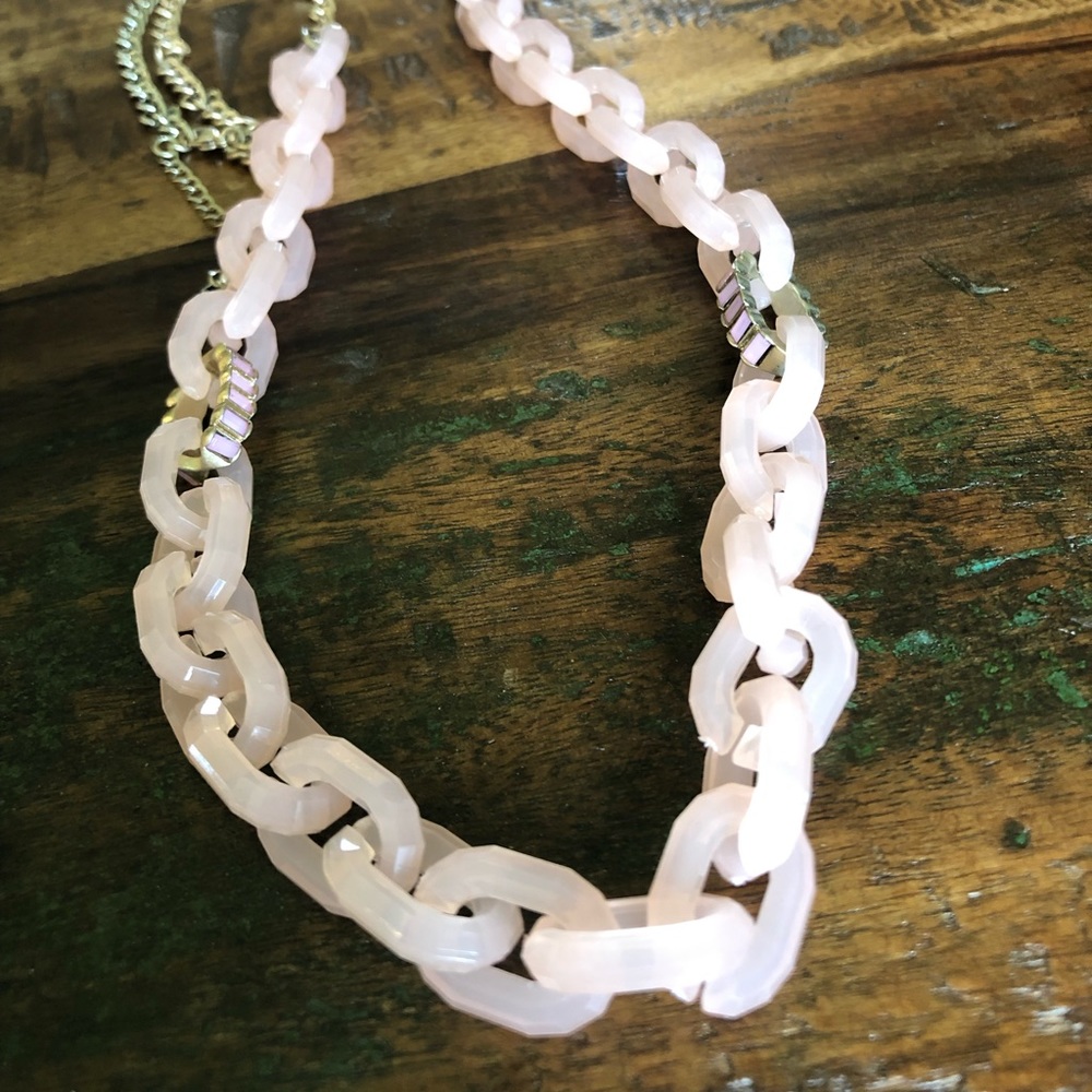 Pink and Gold Long Link Necklace